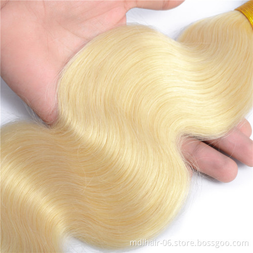 Wholesale Blonde 613 Hair Bundles Pre Colored Cuticle Aligned Virgin Donor 613 Blonde Raw Indian Human Hair Extension Body Wave